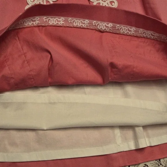 EUC Lilly Pulitzer Sz 0 Pink Betsey Dress Strapless White Lace Embroidery Pleat - Picture 13 of 16